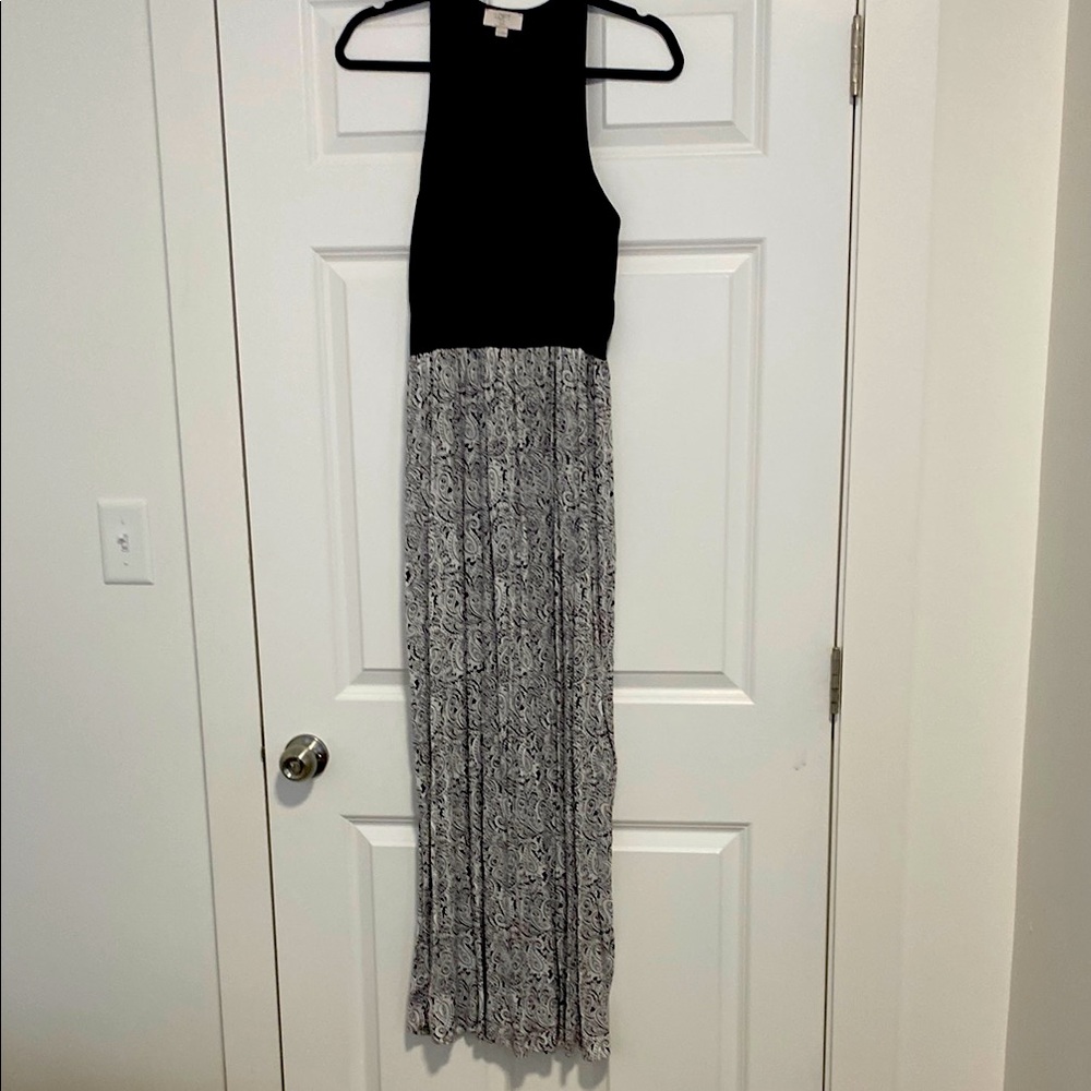 LOFT Outlet Petite Black and White Maxi Dress
